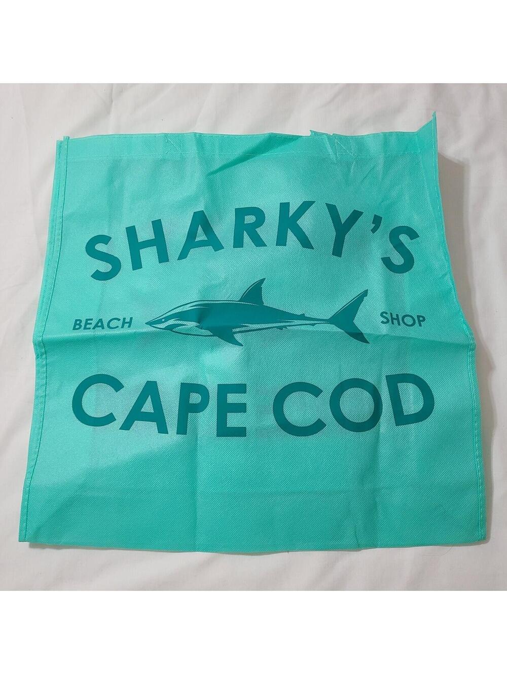 Sharky's Cape Cod Reusable Tote 17.5"x18" Teal Beach Coastal Bag Travel Storage